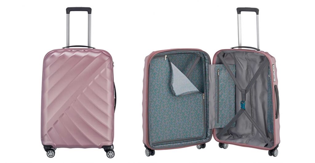 Titan Shooting Star 4 Wiel Trolley, roze koffer