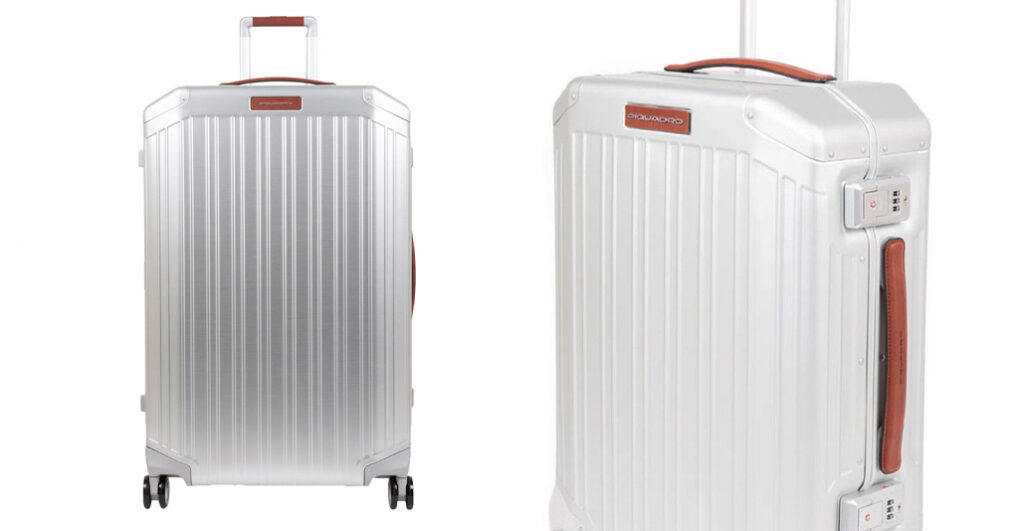 Piquadro Alu Large 4 Wheel Trolley grigio, aluminium koffer