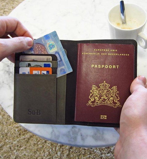 Su.B Paspoort Hoesje- RFID, leren paspoorthoesje